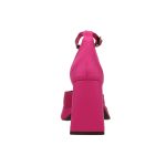 Fuxia elöl zárt platform szatén szandál