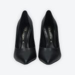 Fekete színű ecobőr magassarkú cipő