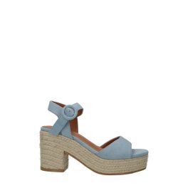   Elöl-hátul nyitott, kockasarkú, fonott talpú, platform, farmer szandál