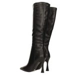 Fekete ecobőr csizma, belső oldalán cipzárral