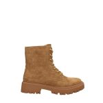 Barna velúr hatású bakancs, belső oldalán cipzár