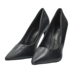 Fekete színű ecobőr tűsarkú cipő