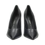 Fekete színű ecobőr tűsarkú cipő